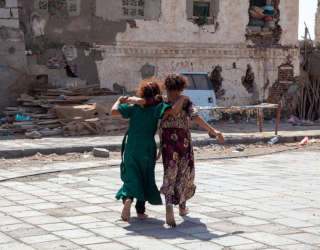 Die Altstadt von Mokha an der jemenitischen Westküste, die durch Luftangriffe schwer beschädigt wurde. WFP/Annabel Symington