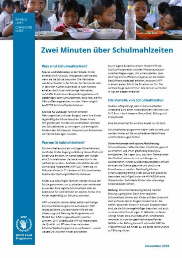 Zwei Minuten über Schulmahlzeiten