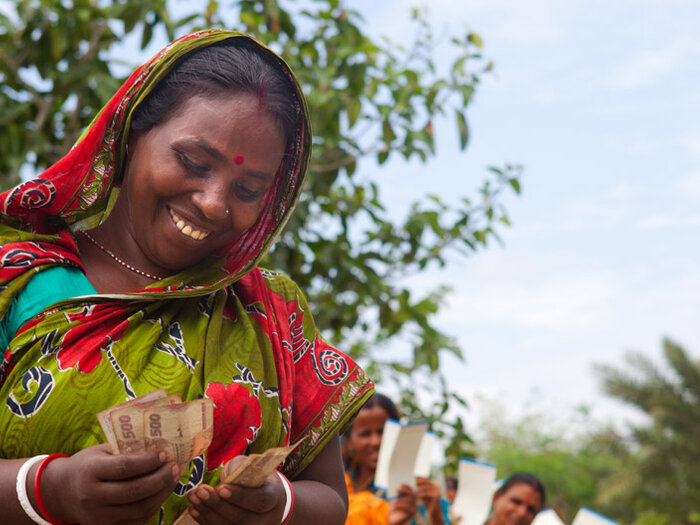 woman counting cash