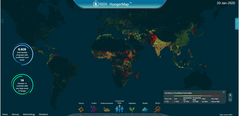 Welthunger in Echtzeit: Die neue interaktive Welthungerkarte von WFP