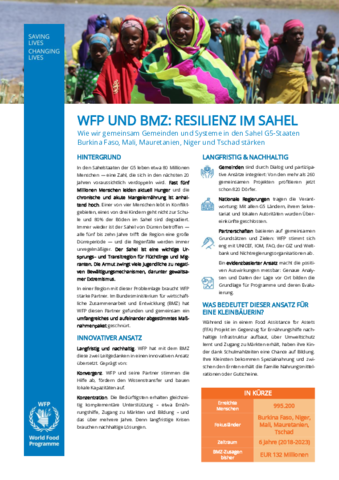 WFP und BMZ Resilienz im Sahel Factsheet