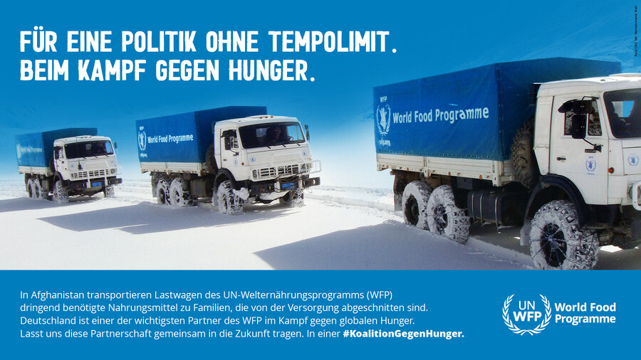 WFP Lastwagen im Schnee